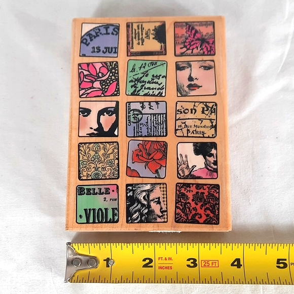 Hampton Arts Large Rubber Stamp Paris Patterned - Picture 4 of 5